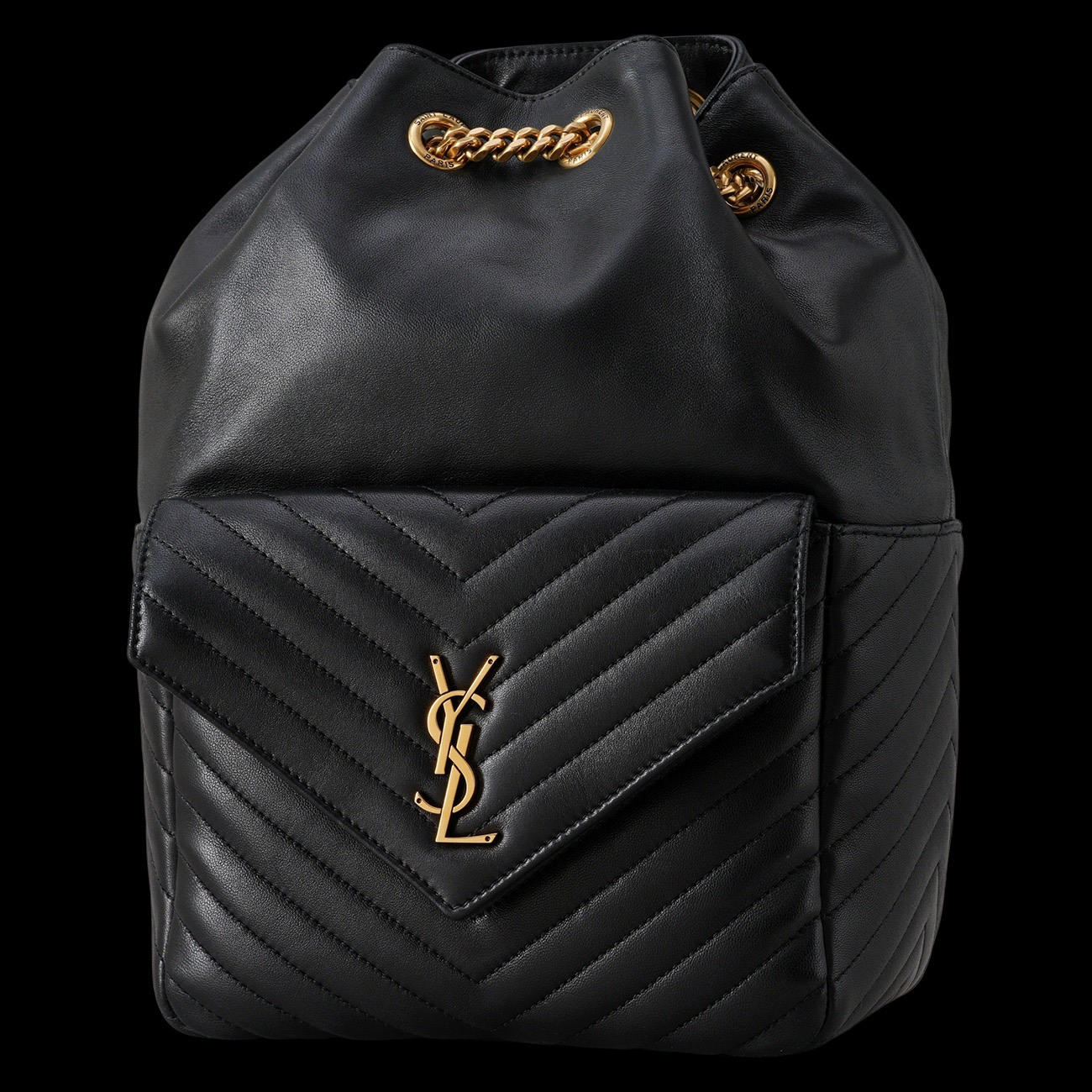 YVES SAINT LAURENT(USED)생로랑 672609 조 드로스트링 쉐브론 백팩